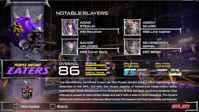 Mutant Football League: Dynasty Edition - Purple Oil Pack screenshot 2