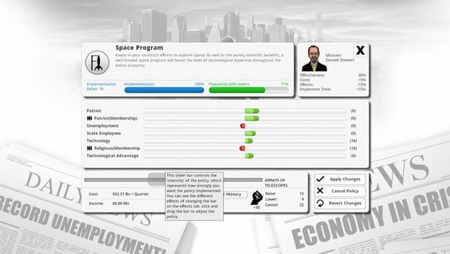 Democracy 3: Extremism screenshot 4