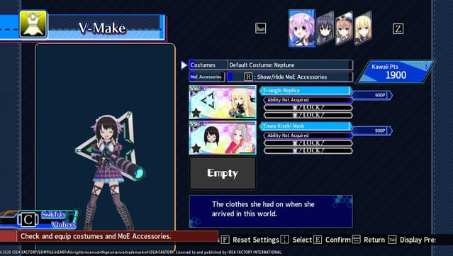 Neptunia Virtual Stars - Towa Kiseki - Vtuber Accessories screenshot 1