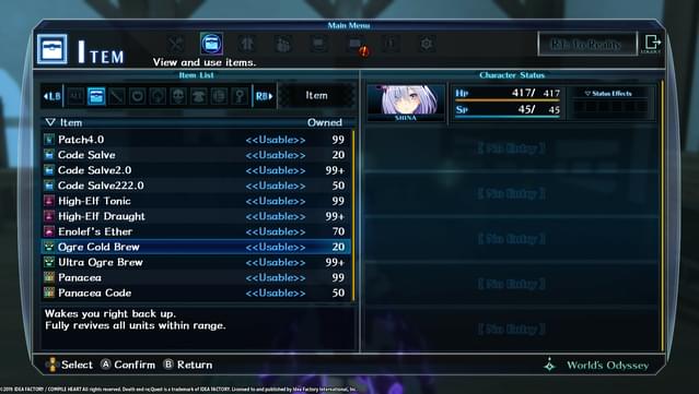 Death end re;Quest - Healing Item Set screenshot 2
