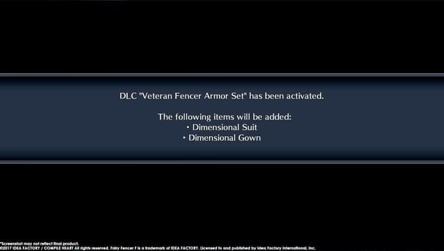 Fairy Fencer F: Advent Dark Force - Veteran Fencer Armor Set screenshot 0