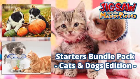 Jigsaw Masterpieces Starters Bundle Pack - Cats & Dogs Edition -