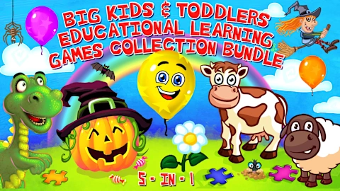 BIG Kids & Toddlers Educational Learning Games Collection Bundle 5-in-1