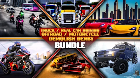 TRUCK / REAL CAR DRIVING / Offroad / Motorcycle / DEMOLISH DERBY BUNDLE