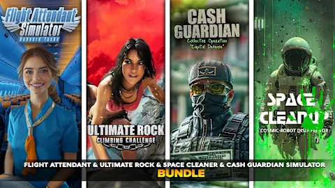 Flight Attendant & Ultimate Rock & Space Cleaner & Cash Guardian Simulator & Bundle