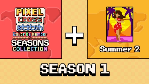 Pixel Cross Stitch Color by Number Seasons Collection Season 1