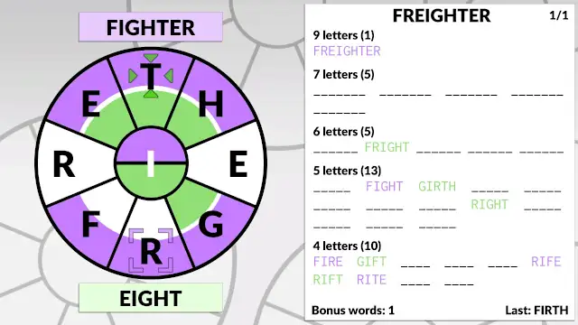 Word Wheel by POWGI screenshot 1