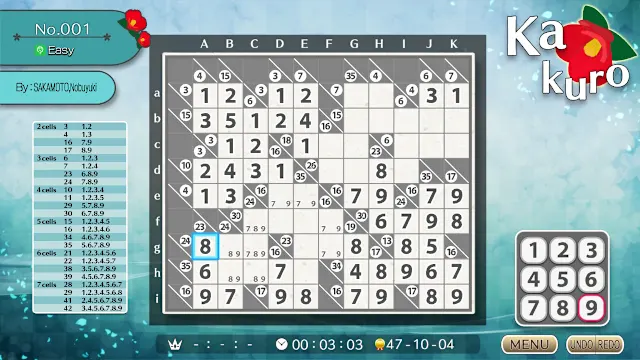 Puzzle by Nikoli S Kakuro screenshot 1