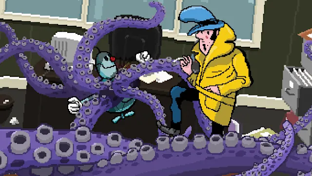 Detective Case and Clown Bot in: Murder in The Hotel Lisbon screenshot 1