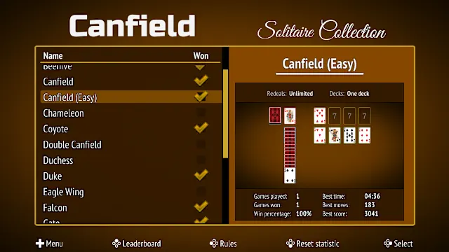 Canfield Solitaire Collection screenshot 0