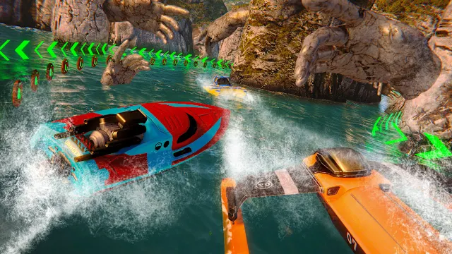 Race Boat Simulator - 3D Stunt Racing Driving Ship in Ocean screenshot 2