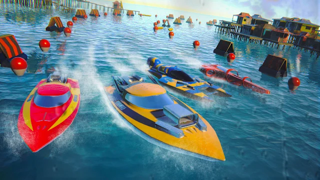 Race Boat Simulator - 3D Stunt Racing Driving Ship in Ocean screenshot 6