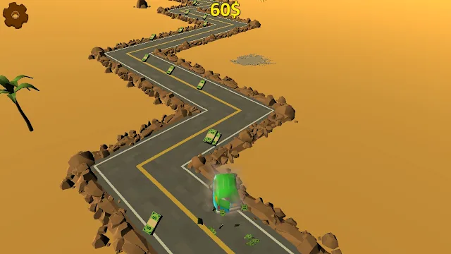 Highway Getaway: ZigZag Blocky Car screenshot 0