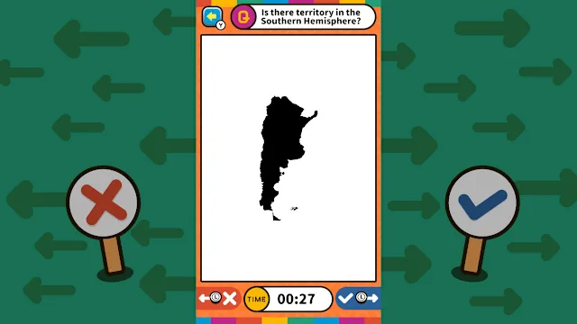 Swipe Right or Left Geography Binary Quiz screenshot 3