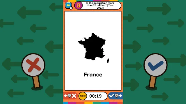Swipe Right or Left Geography Binary Quiz screenshot 0
