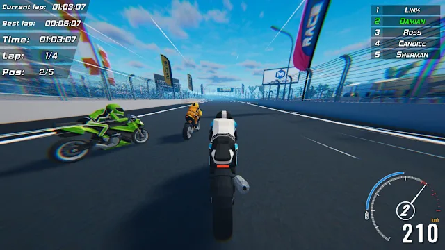 Toon Roads : Superbike screenshot 2