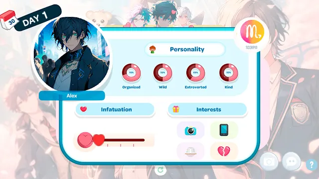 Love Anime Boys Club: Language and Date Zodiac Signs screenshot 2