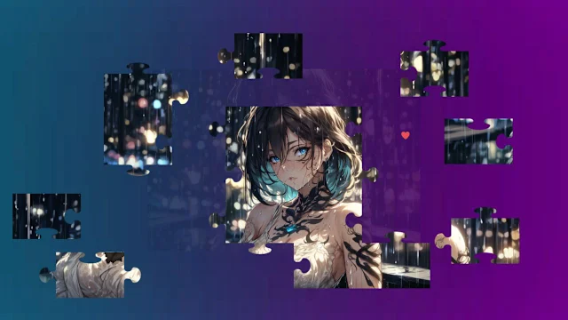 Beautiful Anime Puzzles - Rainy Days screenshot 2
