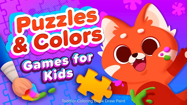 Puzzles & Colors Games for Kids Toddler Coloring Book Draw Paint