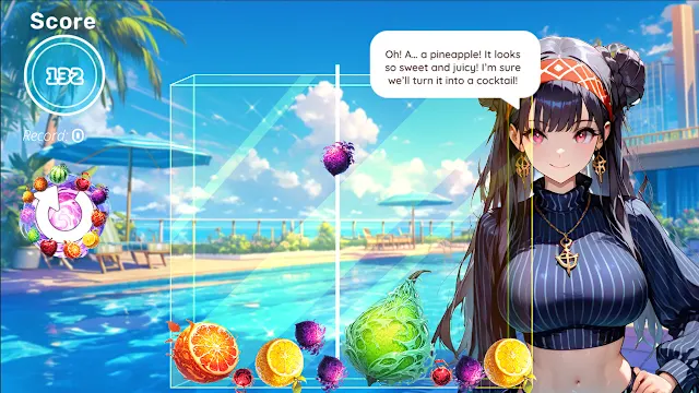 Poolside Girls Kiss: Passion Fruits Hotel Dating Sim screenshot 0