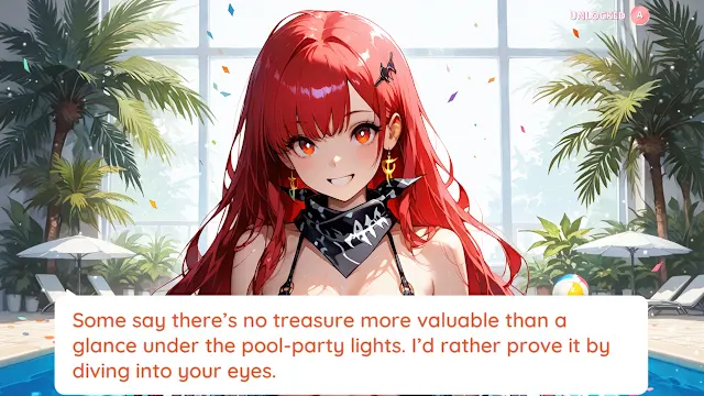 Poolside Girls Kiss: Passion Fruits Hotel Dating Sim screenshot 1
