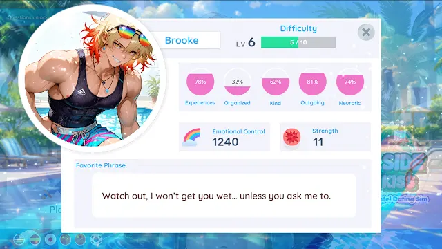 Poolside Boys Kiss: Passion Fruits Hotel Dating Sim screenshot 4