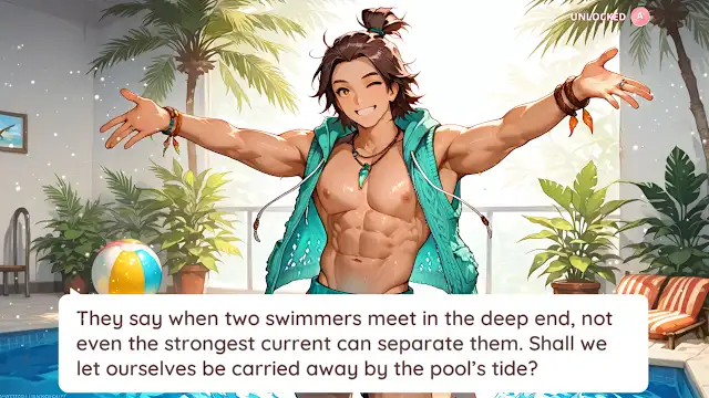 Poolside Boys Kiss: Passion Fruits Hotel Dating Sim screenshot 1