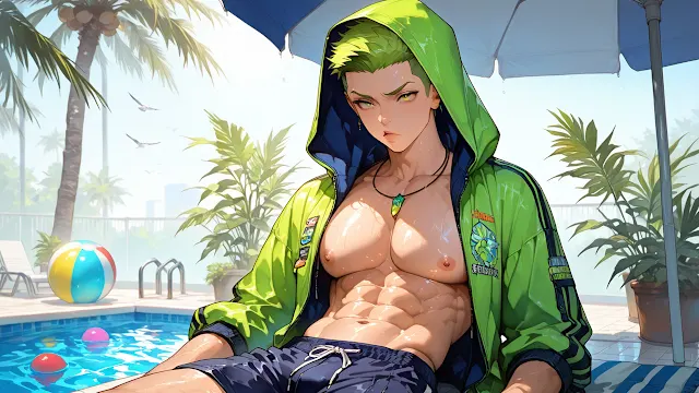 Poolside Boys Kiss: Passion Fruits Hotel Dating Sim screenshot 5