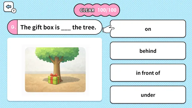 Learn with Illustrations! English Prepositions 4-Choice Quiz screenshot 5