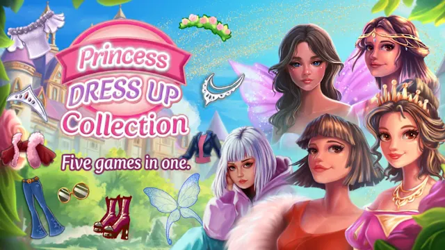 Princess Dress Up Collection Fives games in one
