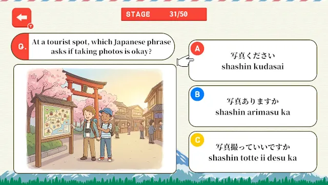 Phrase Passport Japan A Travel Japanese Quiz screenshot 1