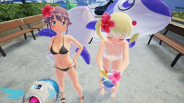 Gal*Gun 2 - Black & White Bikini Set screenshot 1