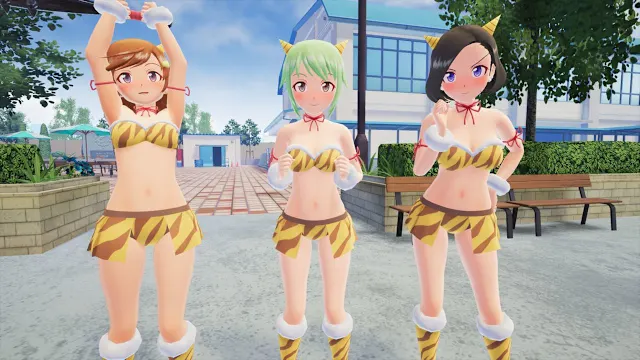 Gal*Gun 2 - Tiger-striped Oni Bikini Set screenshot 1