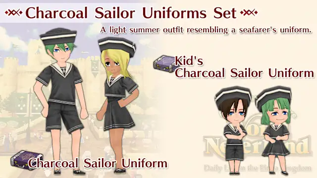 Charcoal Sailor Uniforms Set