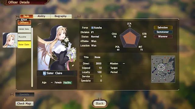Nijisanji VTubers: "Kuzuha, Sister Claire, and Debidebi Debiru" Collaboration Officer Data screenshot 2