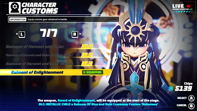 METALLIC CHILD x Sakuna: Of Rice and Ruin Crossover Custom 'Kokorowa' screenshot 0