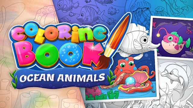 Coloring Book: Ocean Animals - 29 new drawings