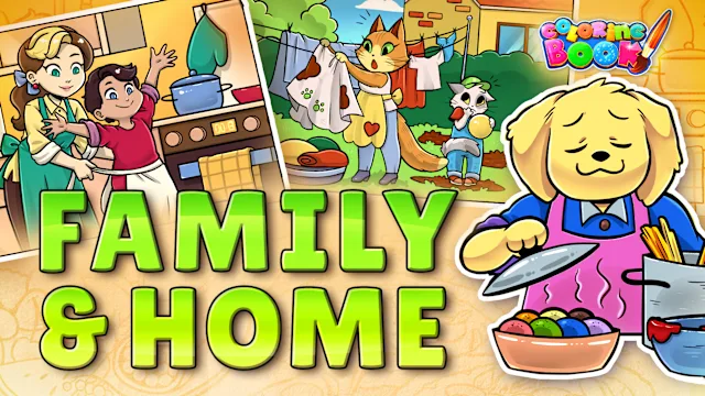 Coloring Book: Family & Home