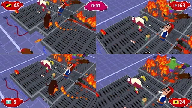 Sausage Wars: Burning Death screenshot 1