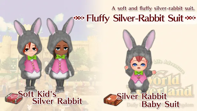 Fluffy Silver-Rabbit Suit
