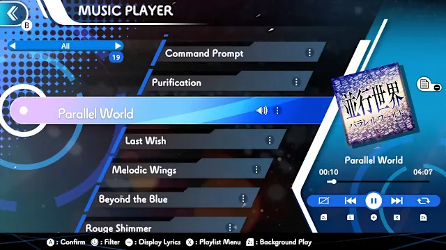 GUNVOLT RECORDS Cychronicle Song Pack 1 Lumen: ♪Rouge Shimmer ♪Parallel World ♪Glass Paradise ♪Last Wish screenshot 1