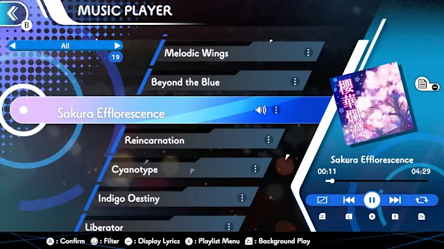 GUNVOLT RECORDS Cychronicle Song Pack 5 Lumen: ♪Sakura Efflorescence ♪Cyanotype ♪Tabula Rasa ♪Reincarnation Fateful screenshot 1