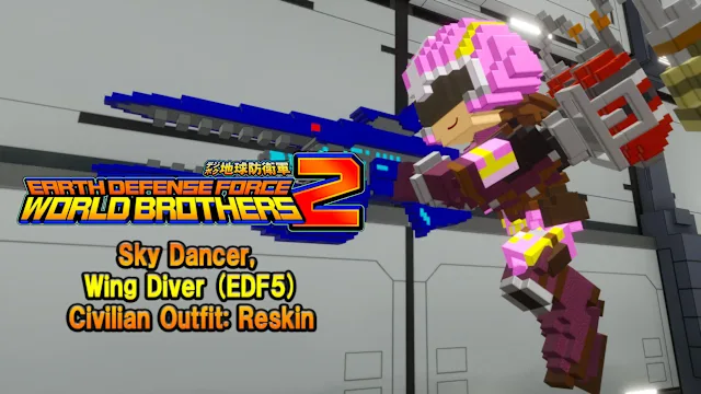 "Additional character" Sky Dancer, Wing Diver (EDF5) Civilian Outfit: Reskin