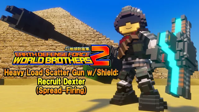 "Additional Weapon" Heavy Load Scatter Gun w/Shield: Recruit Dexter (Spread-Firing)