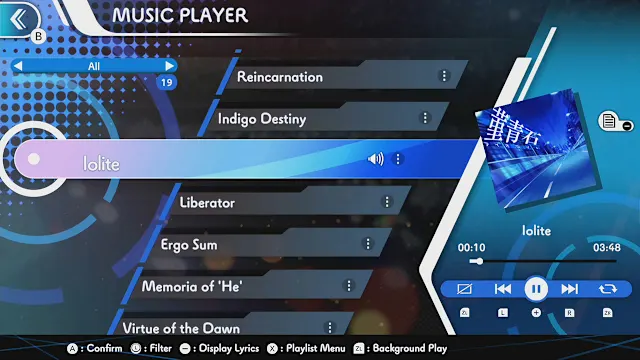 GUNVOLT RECORDS Cychronicle Song Pack 6 Lumen & Luxia: ♪Nebulous Clock ♪Iolite ♪Paradox Stage ♪Afsān screenshot 3