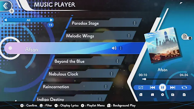GUNVOLT RECORDS Cychronicle Song Pack 6 Lumen & Luxia: ♪Nebulous Clock ♪Iolite ♪Paradox Stage ♪Afsān screenshot 1