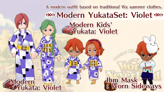 Modern Yukata Set: Violet