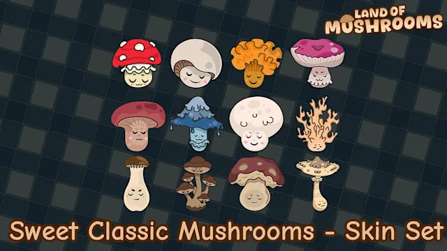 Sweet Classic Mushrooms - Skin Set - Land of Mushrooms