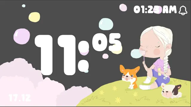 Blowing Bubbles Clock screenshot 0
