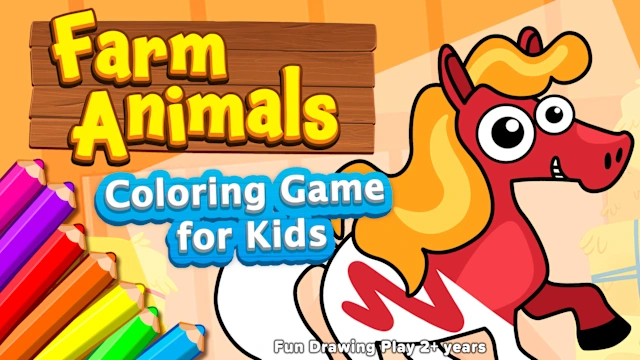 Farm Animals Coloring Games for Kids Fun Drawing Play 2+ years